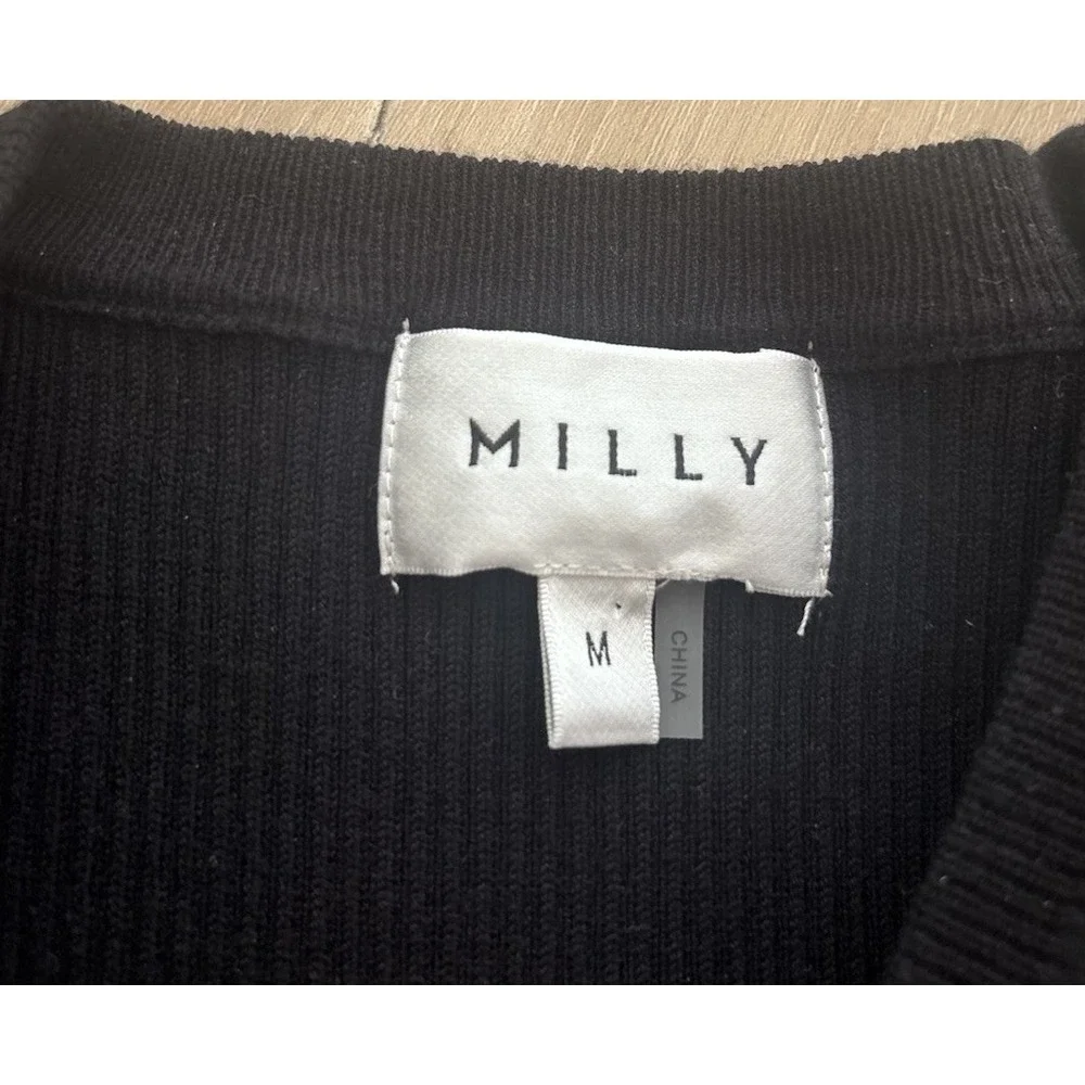 Milly Velvet Lace-Sleeve Rib-Knit Sweater - Picture 4 of 8